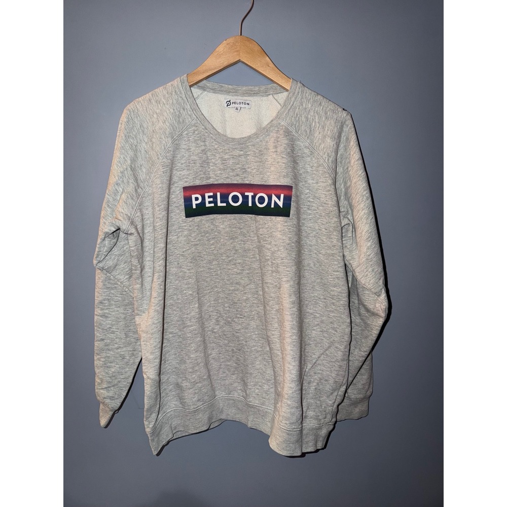 Peloton‎ Crewneck Sweatshirt Light Gray Graphic Print